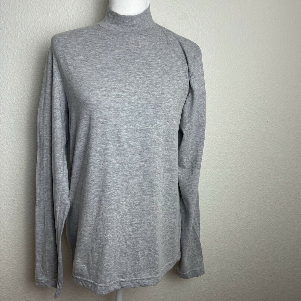 American Apparel Fine Jersey Turtleneck Gray Long Sleeve Men's‎ Sz Small